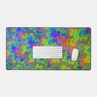 Groovige farbenfrohe Boho-Hippie-Trippy-Regenbogen Schreibtischunterlage