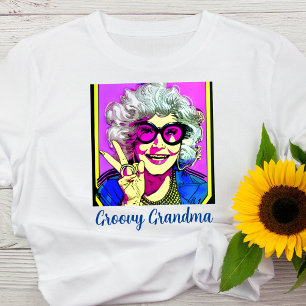 Groovige Oma Friedenszeichen Retro Vintage Hippie T-Shirt
