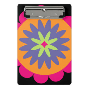 Groovige Retro-Botanik-Muster-Kunst Mini Klemmbrett