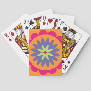 Groovige Retro-Botanik-Muster-Kunst Spielkarten