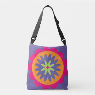 Groovige Retro-Botanik-Muster-Kunst Tragetaschen Mit Langen Trägern