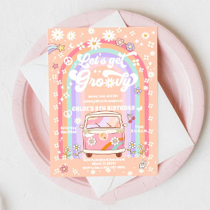 Groovige Retro-Kinder-Geburtstagseinladung Einladung