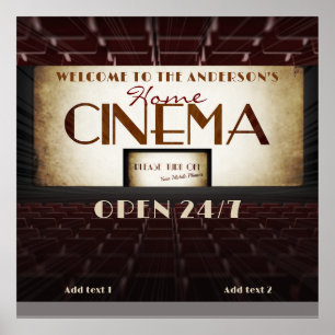 Groovige Retro-Kino-Nacht Heimkino-Theater 24/7 Poster