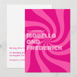 Groovige Retro-Typografie-Hochzeit Einladung