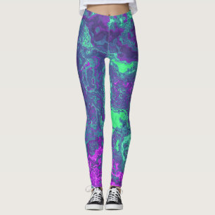 Groovige trippige farbenfrohe wirbelnde abstrakte leggings