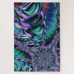 Groovige Trippy Funky psychedelische Fraktal-Kunst Puzzle