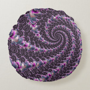 Groovige Trippy Funky psychedelische Spiral-Frakta Rundes Kissen