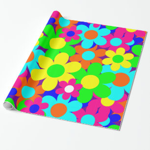 groovige vintage mod Blumen Blumen Geschenkpapier