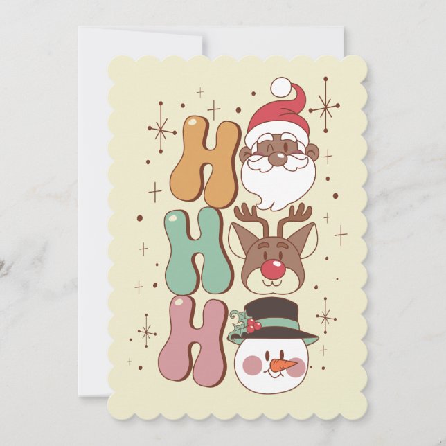 Groovige Weihnachtsschneemännchen Einladung (Vorderseite)