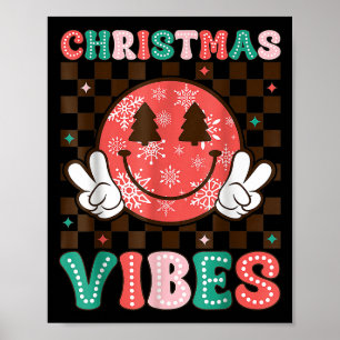 Groovige Weihnachtsstimmung Glückliches Lächeln Ge Poster