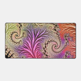 Grooviger abstrakter digitaler funky Boho-Spiral-F Schreibtischunterlage