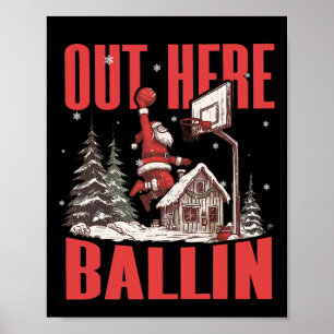 Grooviger lustiger Weihnachtsmann hier Llin 'Sketl Poster