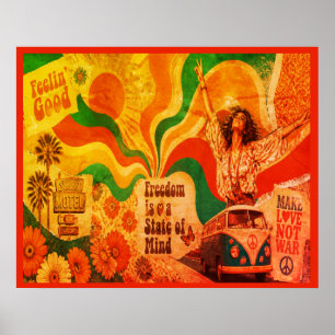 Grooviger Slang aus den 1970er Jahren Retro Style Poster