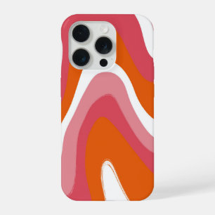 Grooviger Spaß Bunter Orange und Rosa Strudel iPhone 15 Pro Hülle