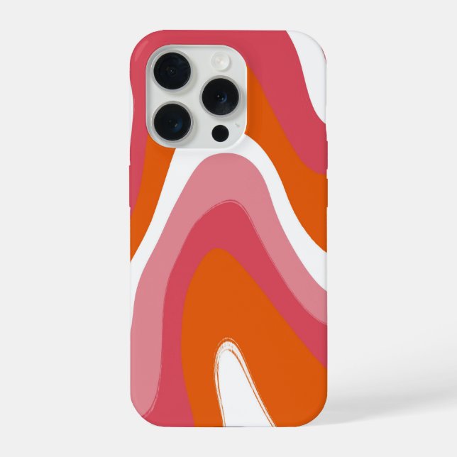 Grooviger Spaß Bunter Orange und Rosa Strudel iPhone Hülle (Rückseite)