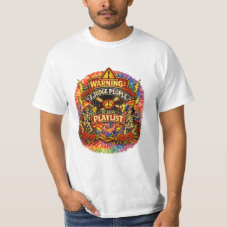 Grooviges psychedelisches Totenkopf- und Rosen-Pla T-Shirt