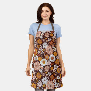 Grooviges Retro-Blumengartenmuster Schürze