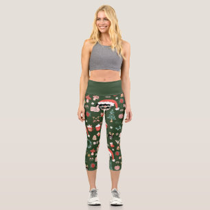Groovitsche Weihnachtsdisco Santa Alien Capri Leggings