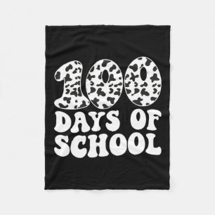 Groovy 100 Days of School Cow Print 100 Day Scho Fleecedecke