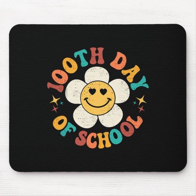 Groovy 100 Days of School Hippie Floral Teacher St Mousepad (Vorne)