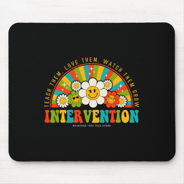 Groovy 100 Days of School Lehrer Intervention qu Mousepad (Vorne)
