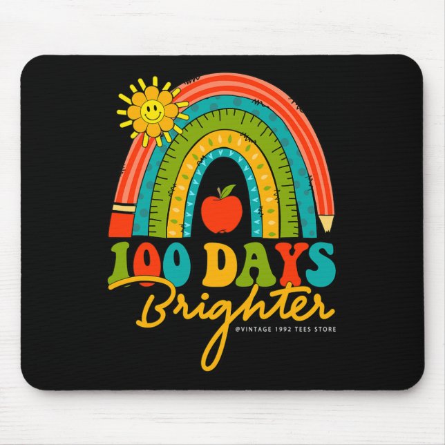 Groovy 100 Days of School Rainbow 100 Days Brighte Mousepad (Vorne)