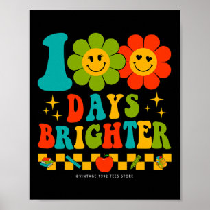 Groovy 100 Days of School Rainbow 100 Days Brighte Poster