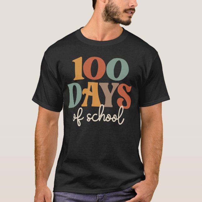 Groovy 100 Days of School - Retro for Kids & Teach T-Shirt (Vorderseite)