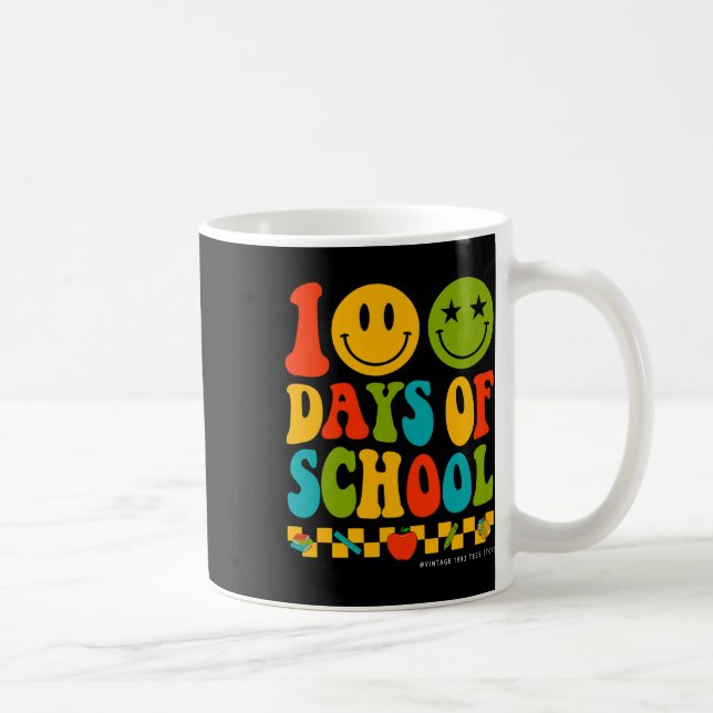 Groovy 100 Days of School Student Lehrer Kinder Hi Kaffeetasse (Rechts)