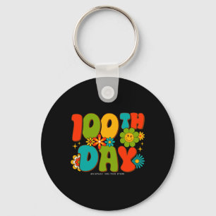 Groovy 100 Days of School Student Lehrer Kinder Hi Schlüsselanhänger