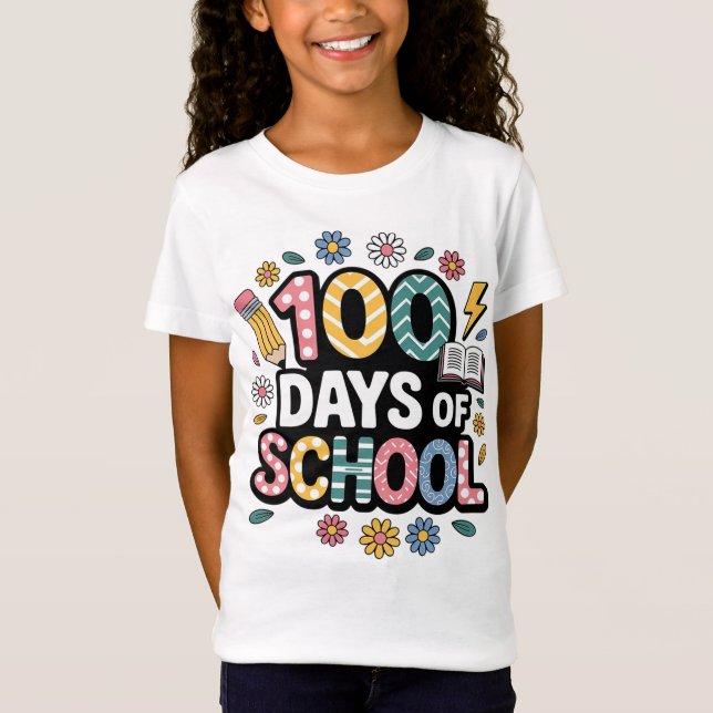 Groovy 100 Days of School T-Shirt (Vorderseite)