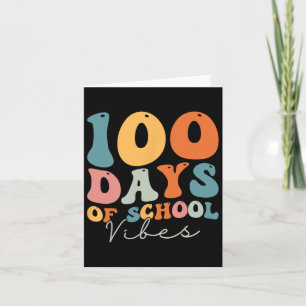 Groovy 100 Days of School Vibes Lehrer Karte