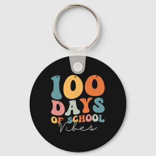 Groovy 100 Days of School Vibes Teacher Girls Boys Schlüsselanhänger