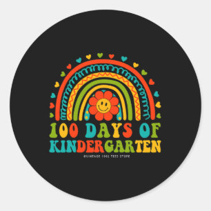 Groovy 100 Tage Kindergartenlehrer Kinder regnen Runder Aufkleber