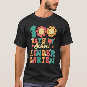 Groovy 100 Tage Schule Kindergarten Lehrer Schüler T-Shirt