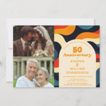 Groovy 1970er dann & Now Wedding Anniversary Foto