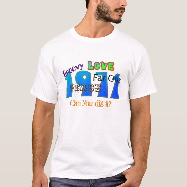 Groovy 1970er Slang über Kleidung Männer T-Shirt (Vorderseite)
