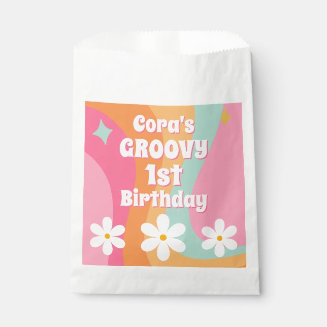 Groovy 1. Geburtstag Geschenktütchen (Vorderseite)