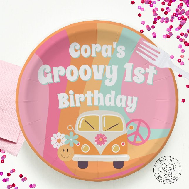 Groovy 1. Geburtstag Pappteller (Von Creator hochgeladen)