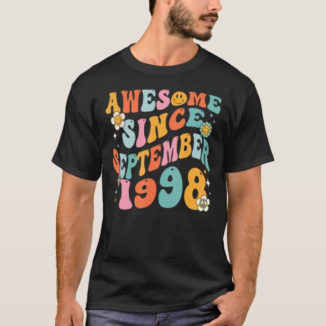 Groovy 24. Geburtstag Phantastisch seit September  T-Shirt (Vorderseite)
