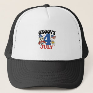 Groovy 4. Juli Raketen Patrioten Shirt Design_1 Truckerkappe