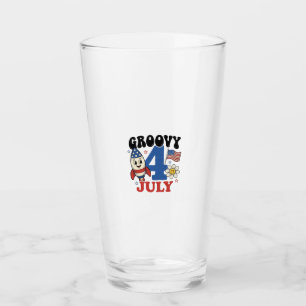 Groovy 4. Juli Raketen-Patriotisches-Shirt-Design_ Glas