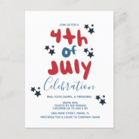 Groovy 4. Juli Stars GRILLEN Flyer Einladung