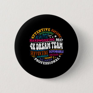 Groovy 4k Traumteam-Lehrer Kindergarten Kinder E Button