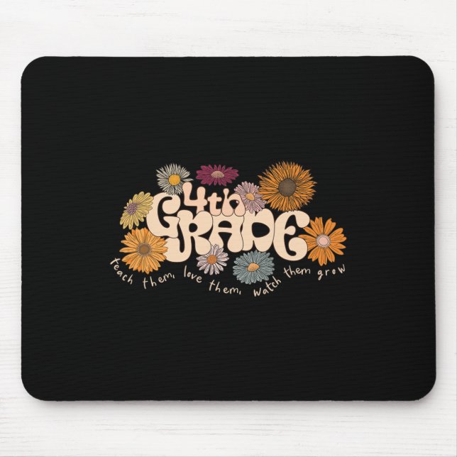 Groovy 4th 4th Grade Teacher Beleg ihnen Liebe Th Mousepad (Vorne)