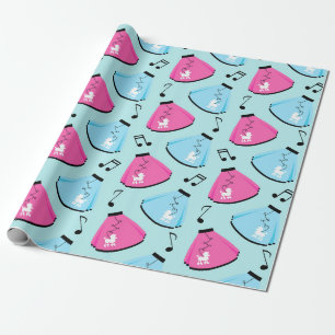 Groovy 50er Design, Retro 50er Tanzparty Muster Geschenkpapier
