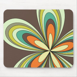 Groovy 60er 70er Hippie Blume Brown Retro Daisy Mousepad