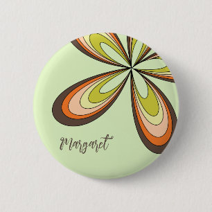 Groovy 60er 70er Hippie Blume Limon Retro Daisy Na Button
