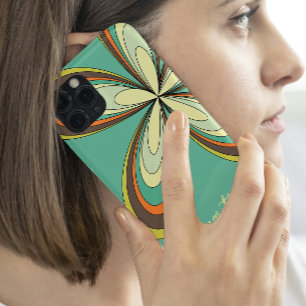 Groovy 60er 70er Hippie Blume Türkis Daisy Name Case-Mate iPhone Hülle