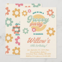 Groovy 60er Blume Geburtstagsparty, jedes Alter